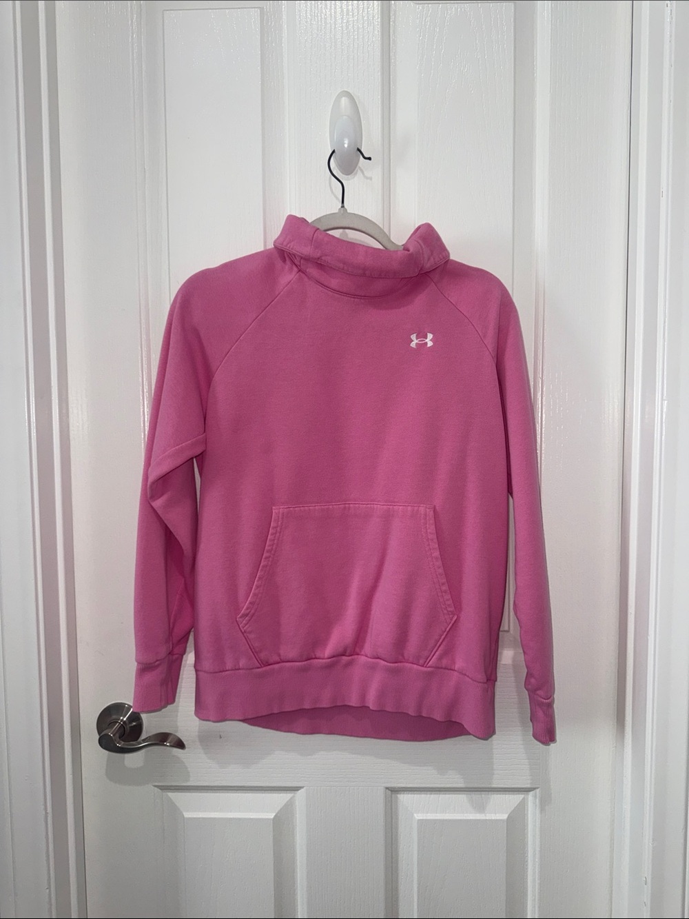 Under Armour Women's Bright Pink Cowl Neck Pullover Hoodie - Size Small